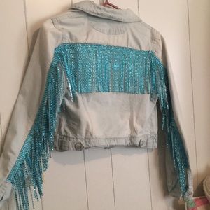 Women’s Western Sequin Fringe Denim Jacket